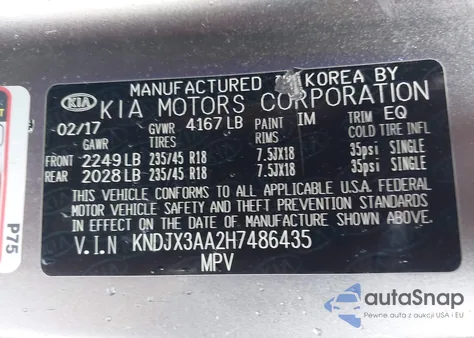 2017 Kia Soul ! from USA, damaged, VIN KNDJX3AA2H7486435